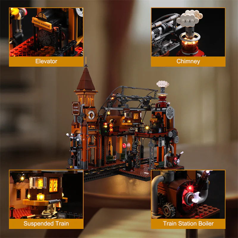 Steam punk train station Amazing Brick F9007 image 4