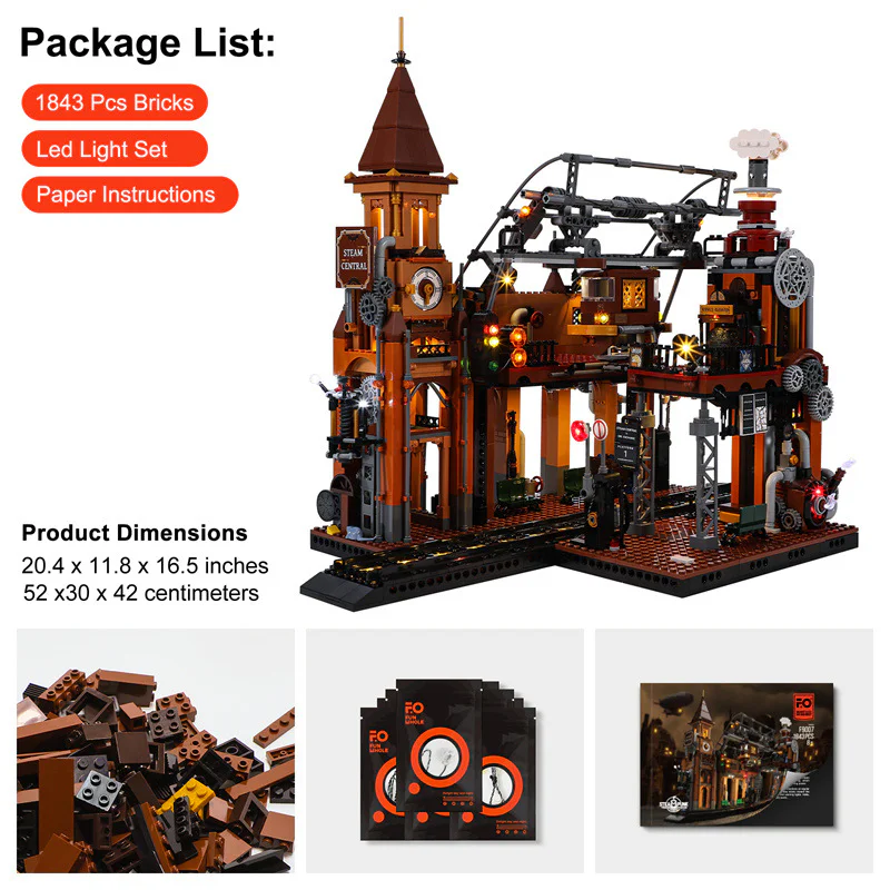 Steam punk train station Amazing Brick F9007 image 6
