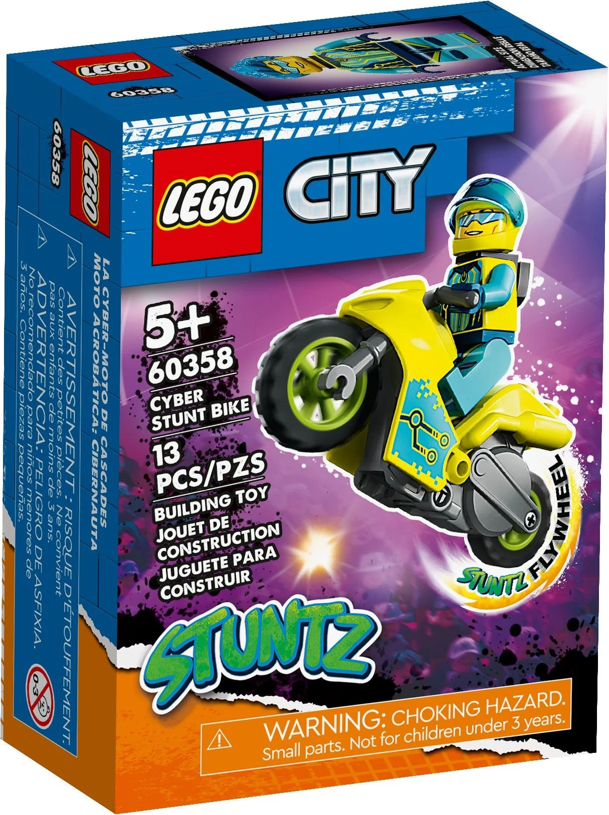 Special effects: a secondary stunt motorcycle 乐高 LEGO 60358 image 4