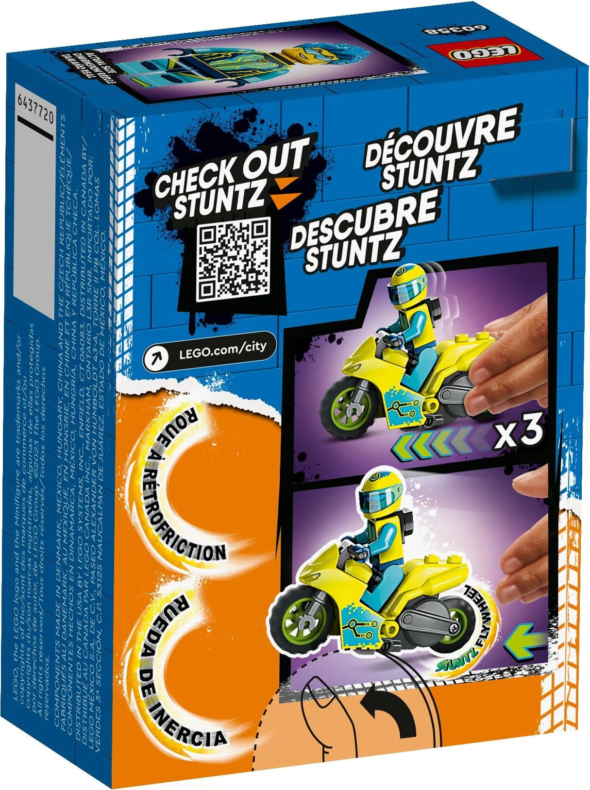 Special effects: a secondary stunt motorcycle 乐高 LEGO 60358 image 6