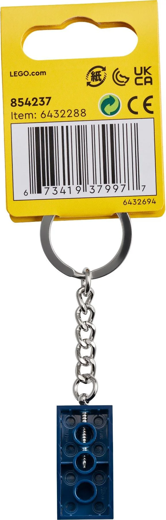 earth blue 2x4 particle key chain 乐高 LEGO 854237 image 1