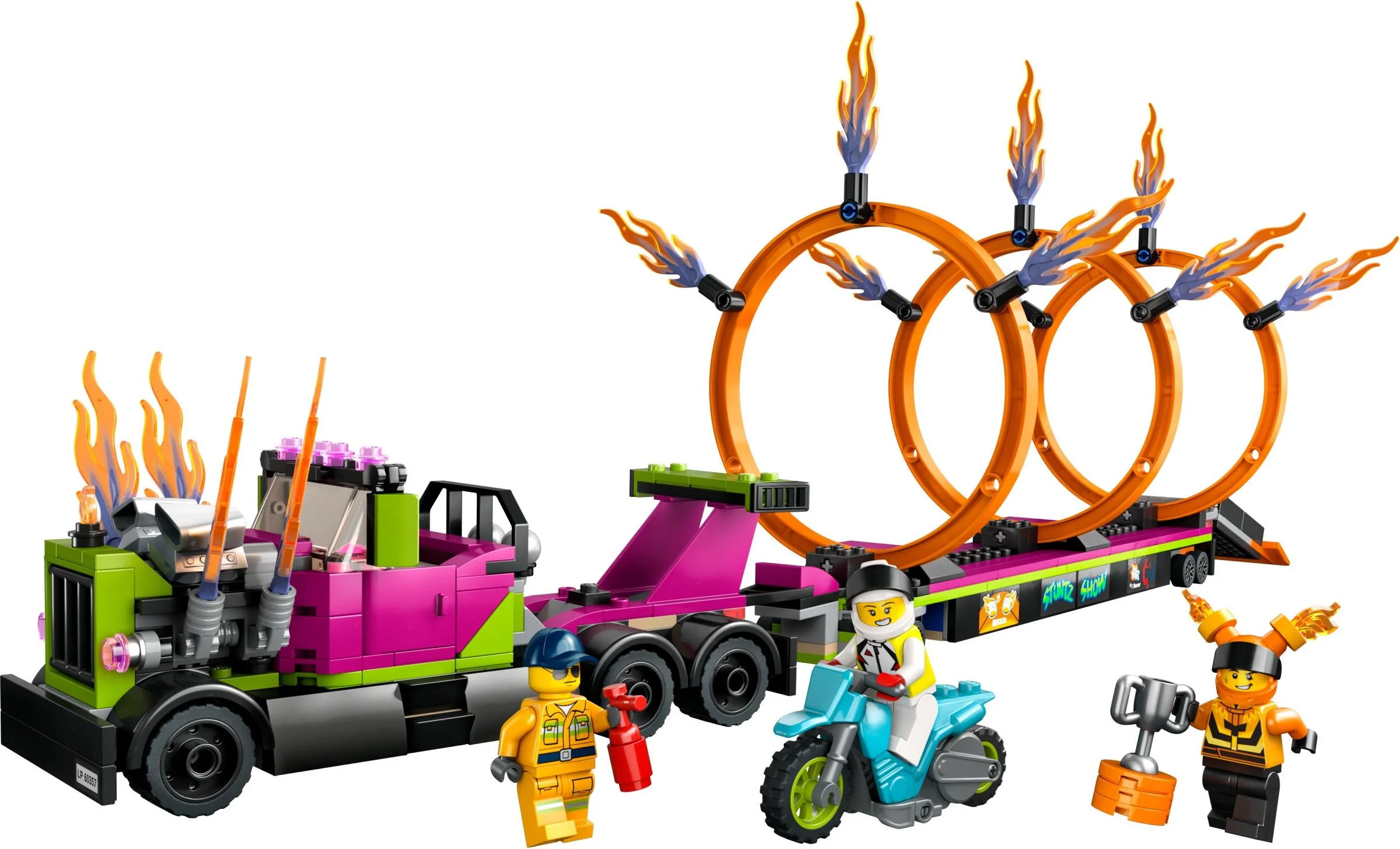 stunts: stunt trucks and fire ring challenges 乐高 LEGO 60357