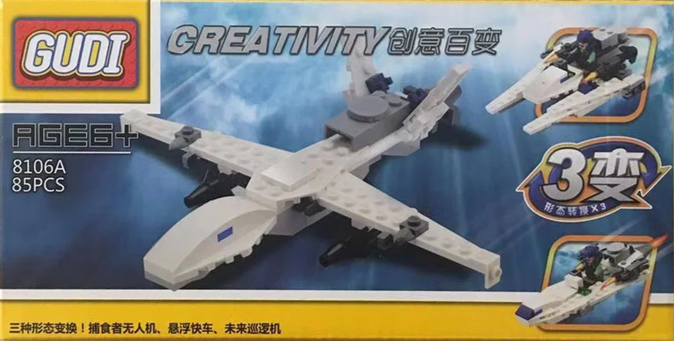 Predator drones, suspended fast vehicles, future patrol aircraft 古迪 GUDI 8106A
