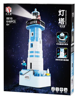 Lighthouse music box, blue