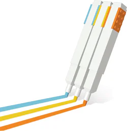 Stationery: 3 colour fluorescent pen