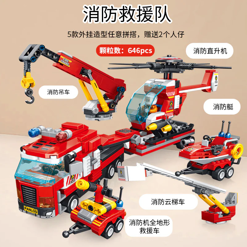 Multifunctional rescue convoy: Fire rescue team 潘洛斯 PANLOSBRICK 659007 image 1