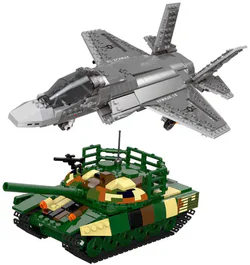 Military aircraft and tanks