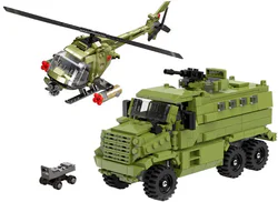 APCs and helicopters