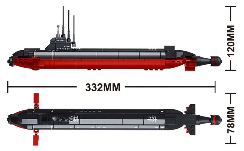 A carrier battle group. A nuclear submarine 小鲁班 Sluban M38-B0391 image 1