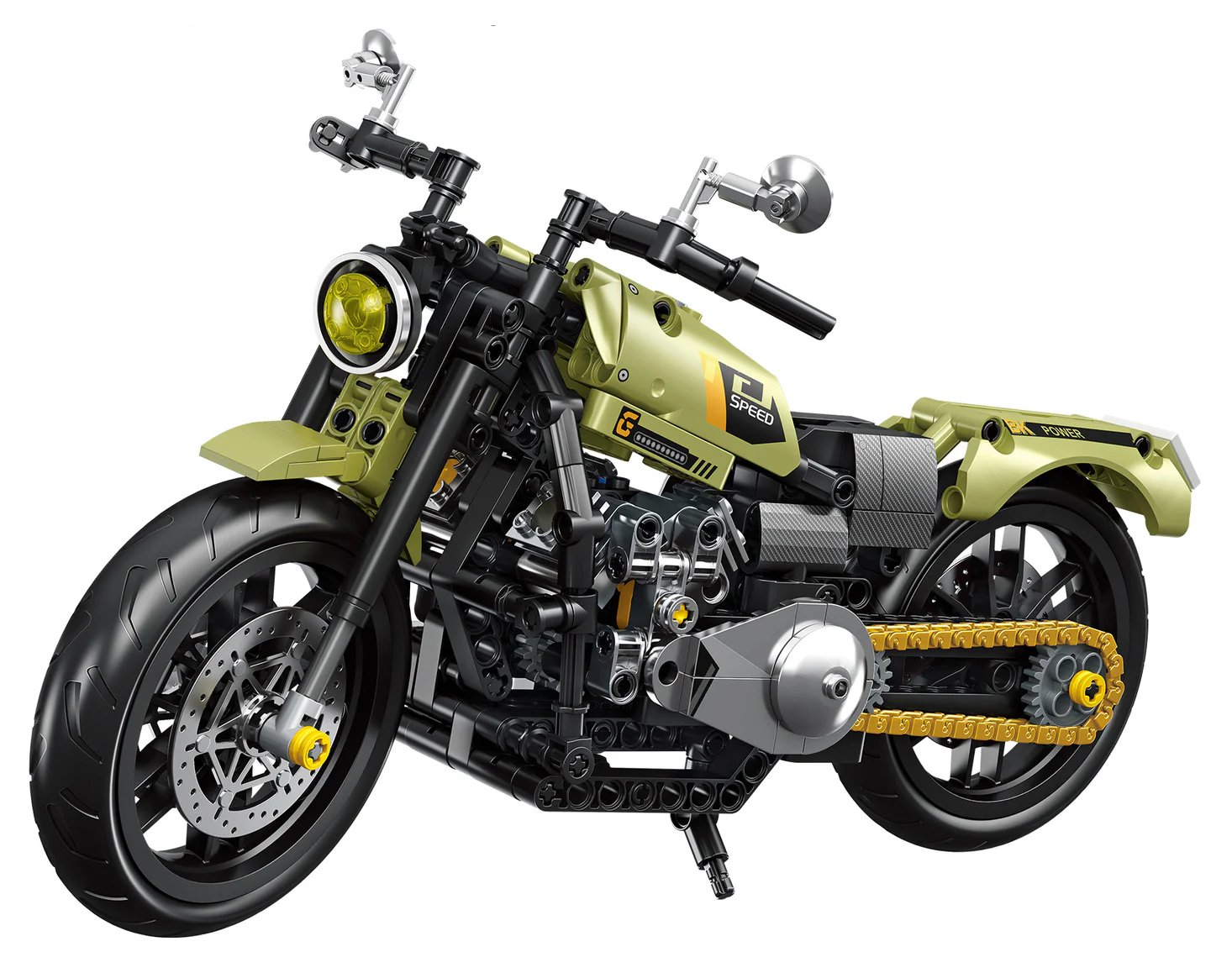 Incandescent vehicles: yellow transformer motorcycles 方橙积木 Forange FC9303
