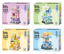Three funny theme houses, four inspired milk and tea shops, colored flowers, cute cat and bakery
