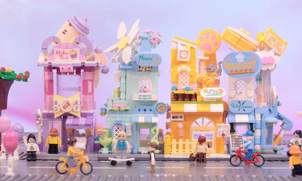 Three funny theme houses, four inspired milk and tea shops, colored flowers, cute cat and bakery 哲高 ZHEGAO GZ6118 image 2