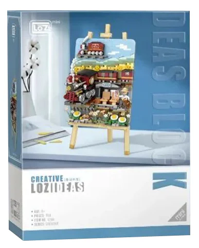Spring Zhi train 3D wood painting 俐智LOZ 1296