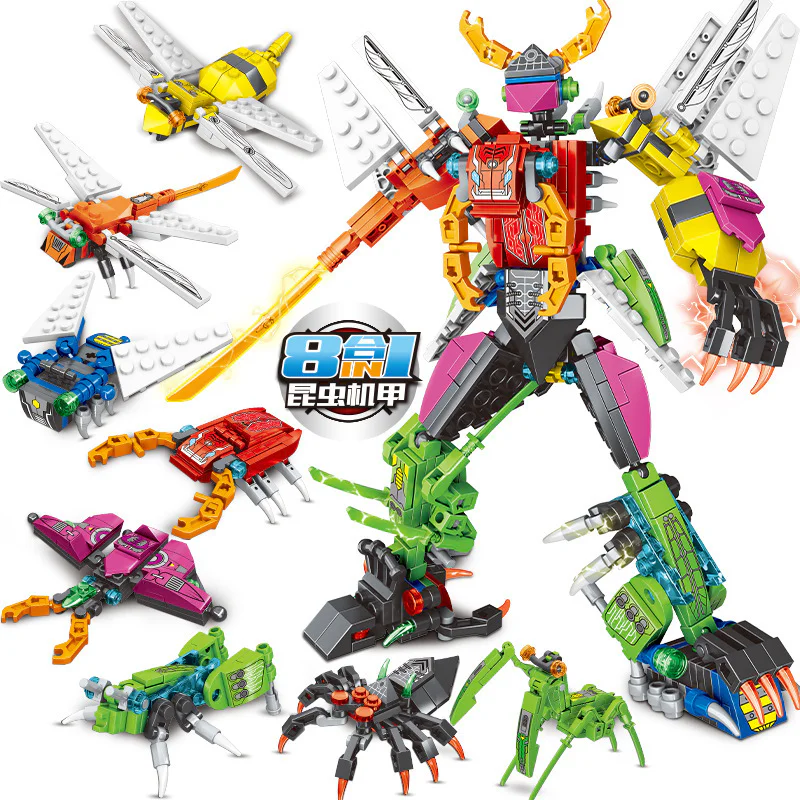 Insect strikers, eight combinations of tacks, moths, dragonflies, bees, mantis, beetles, grasshoppers, spiders 明迪 minGDi/磊宝 LEIBAO K0373 image 1