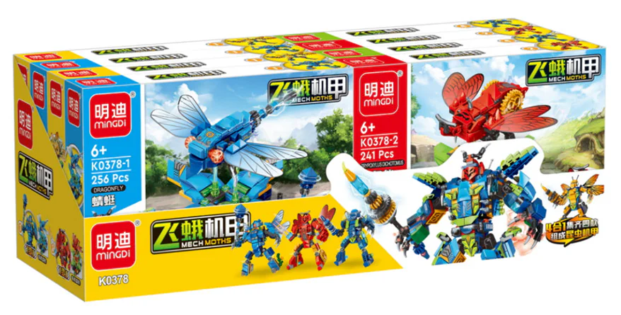 Moth A, 4-pack, dragonflies, unicorns, bees, butterflies 明迪 minGDi/磊宝 LEIBAO K0378 image 2