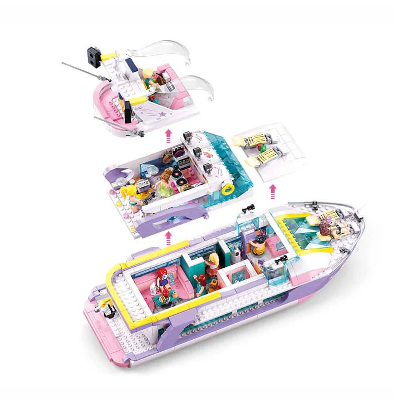 The pink dream: the yacht party, the prom yacht 小鲁班 Sluban M38-B1167 image 1