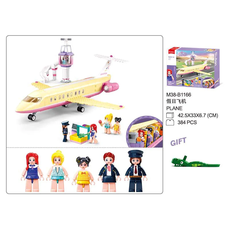 The pink dream: Starting a vacation, a holiday plane 小鲁班 Sluban M38-B1166 image 2