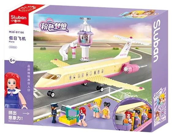 The pink dream: Starting a vacation, a holiday plane 小鲁班 Sluban M38-B1166 image 4