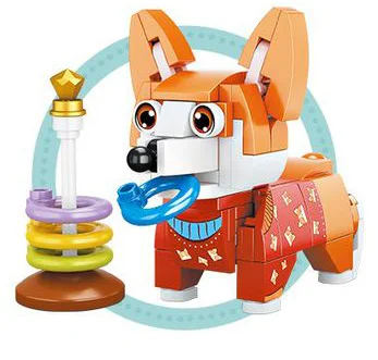 12, Kirky, Beagle, Weenie, Chinese Sanddog, Husky, Chenari, Sphinx Cat, Siamese Cat, Orange Cat, Orchid Cat, Short Blue Cat, Short Tiger Cat 方橙积木 Forange FC8283 image 2