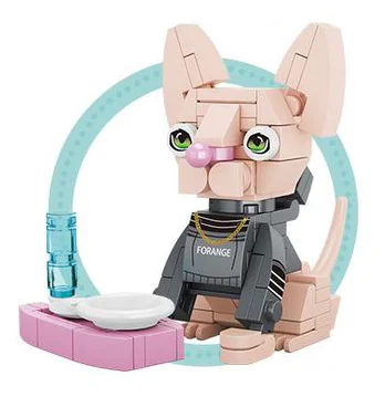 12, Kirky, Beagle, Weenie, Chinese Sanddog, Husky, Chenari, Sphinx Cat, Siamese Cat, Orange Cat, Orchid Cat, Short Blue Cat, Short Tiger Cat 方橙积木 Forange FC8283 image 8