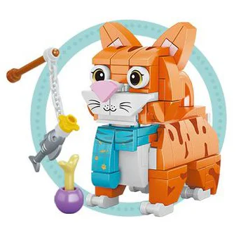 12, Kirky, Beagle, Weenie, Chinese Sanddog, Husky, Chenari, Sphinx Cat, Siamese Cat, Orange Cat, Orchid Cat, Short Blue Cat, Short Tiger Cat 方橙积木 Forange FC8283 image 10