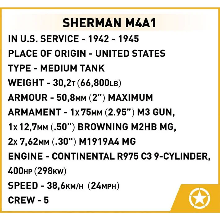 HEROES COMPANY 3: SHERMAN M4A1 COBI 3044 image 9