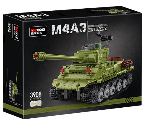M4A3 REMOTE CONTROL BLOCK TANK 迪库 DECOOL/酷小砖 BrickCool 3908 image 1