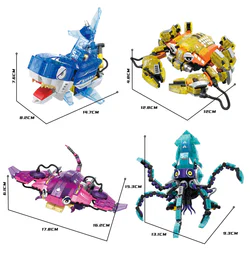 Nightlight, deep sea four, sharks, crabs, demonfish, squid