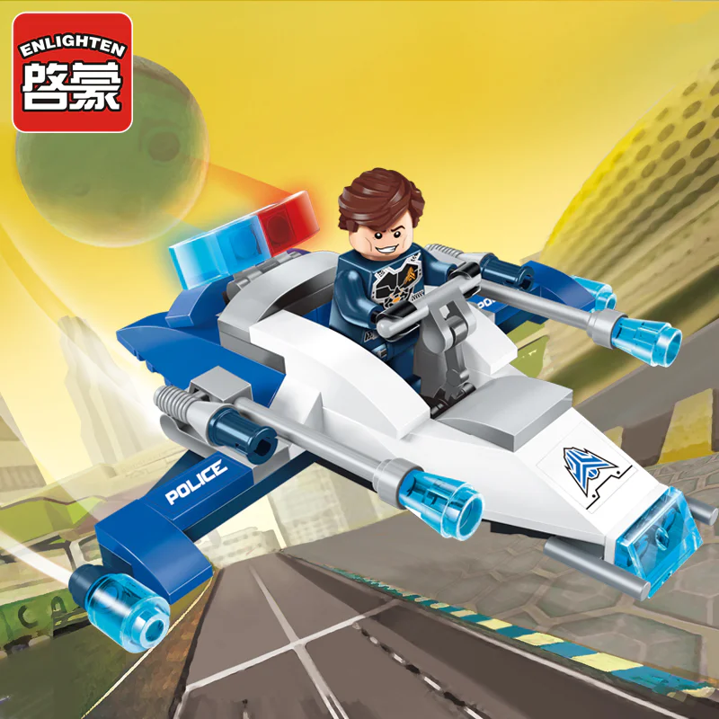 Galactic Adventure: Ship 1 - Patrol Vessel, Alien Scout Ship, Lightning Hoverbike, Wild Motorcycle 启蒙 QMAN/ENLIGHTEN/Keeppley 1603 image 1