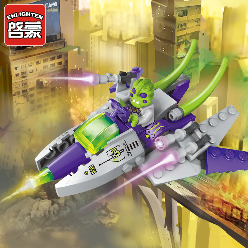 Galactic Adventure: Ship 1 - Patrol Vessel, Alien Scout Ship, Lightning Hoverbike, Wild Motorcycle 启蒙 QMAN/ENLIGHTEN/Keeppley 1603 image 2