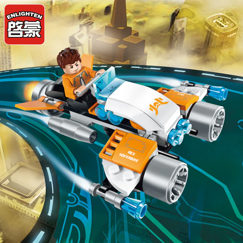 Galactic Adventure: Ship 1 - Patrol Vessel, Alien Scout Ship, Lightning Hoverbike, Wild Motorcycle 启蒙 QMAN/ENLIGHTEN/Keeppley 1603 image 4