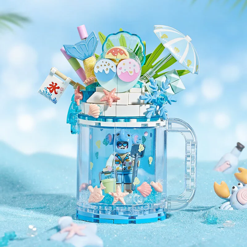 Ice cream-flowing sandglass: Sea salt mint cup 俐智LOZ 4202 image 1