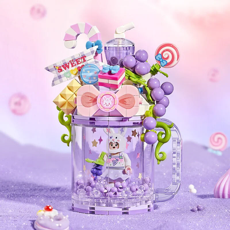 Ice cream-flowing sand glasses: grapes and meat cups 俐智LOZ 4203 image 1