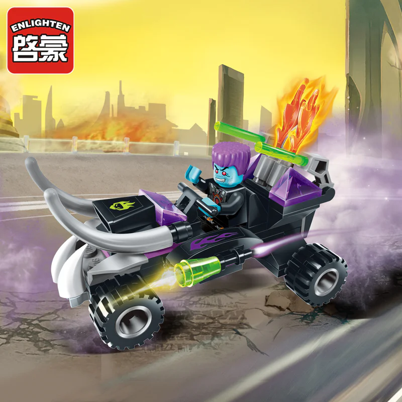 Galactic Adventure: Ship 1 - Patrol Vessel, Alien Scout Ship, Lightning Hoverbike, Wild Motorcycle 启蒙 QMAN/ENLIGHTEN/Keeppley 1603 image 6