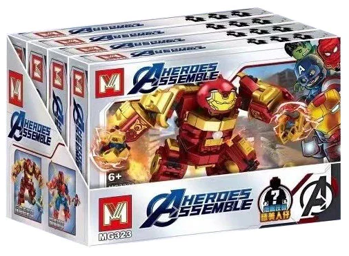 Section 4 Anti-Hulk Armored, Spider-Manic Armour, Hulk Armour, United States Corps Armour 明格积木MG MG323