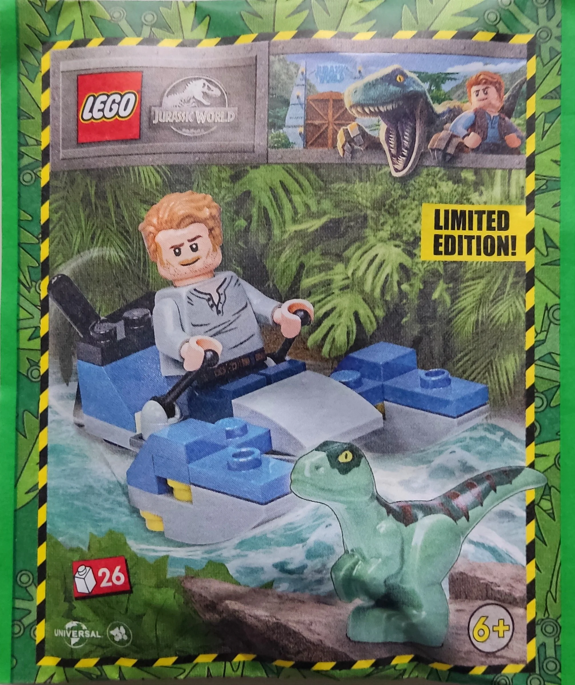 Owen and Raptor, driving a swamp speedboat 乐高 LEGO 122331