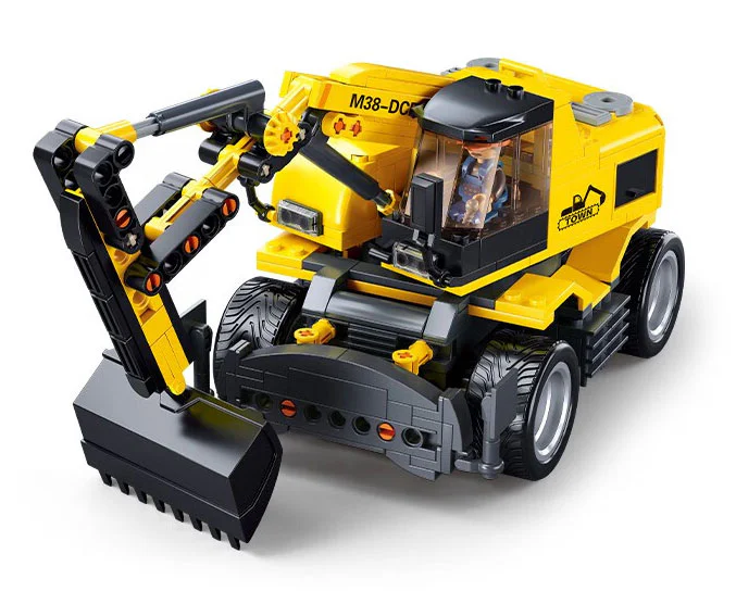 E7 WHEELED EXCAVATOR 小鲁班 Sluban M38-B1155 image 2