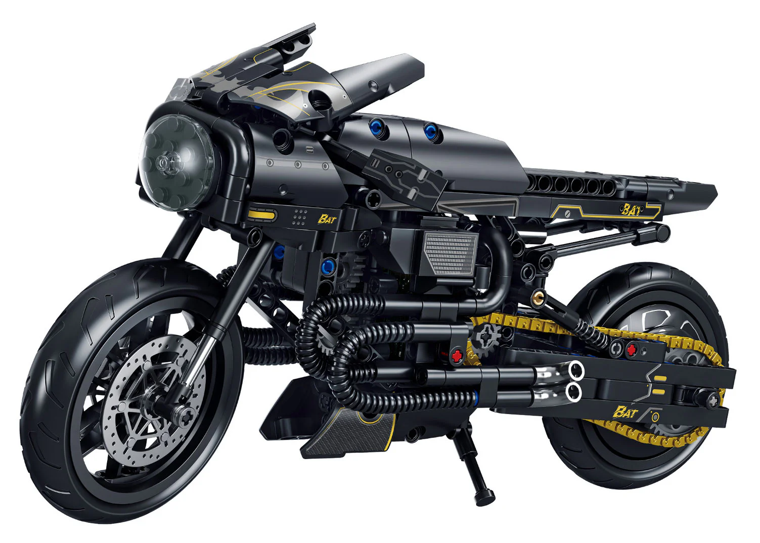 Incandescent vehicles: black transformer motorcycles 方橙积木 Forange FC9305
