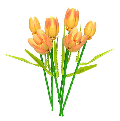Plant log: Monnet tulips, two radiant whispers, moonlight princess 佳奇积木 JAKI JK29311 image 3