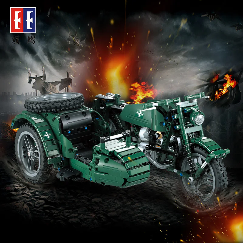 World War II military motorcycle 咔搭 CaDA/双鹰 DoubleE C51021 image 4
