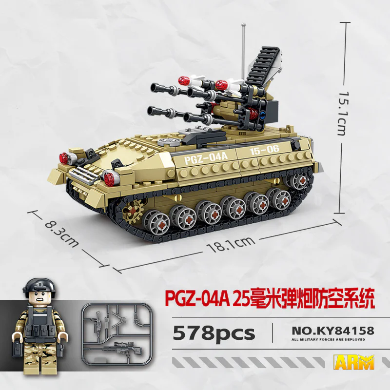 NEW POWER EAGLE: PGZ-04A 25MM ARTILLERY AIR DEFENCE SYSTEM 开智 KAZI/高博乐 GBL KY84158 image 2