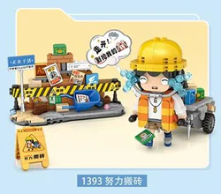 Tide-hit workers: trying to move bricks
