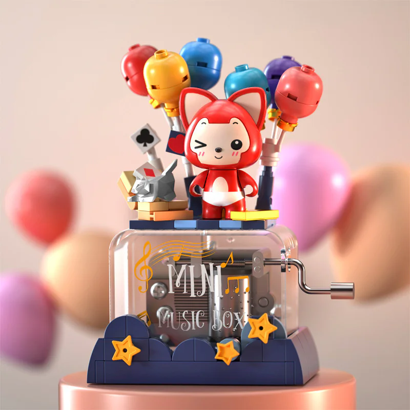 Beaver's romantic balloon player rocking the music box 佳奇积木 JAKI JK6506 image 1