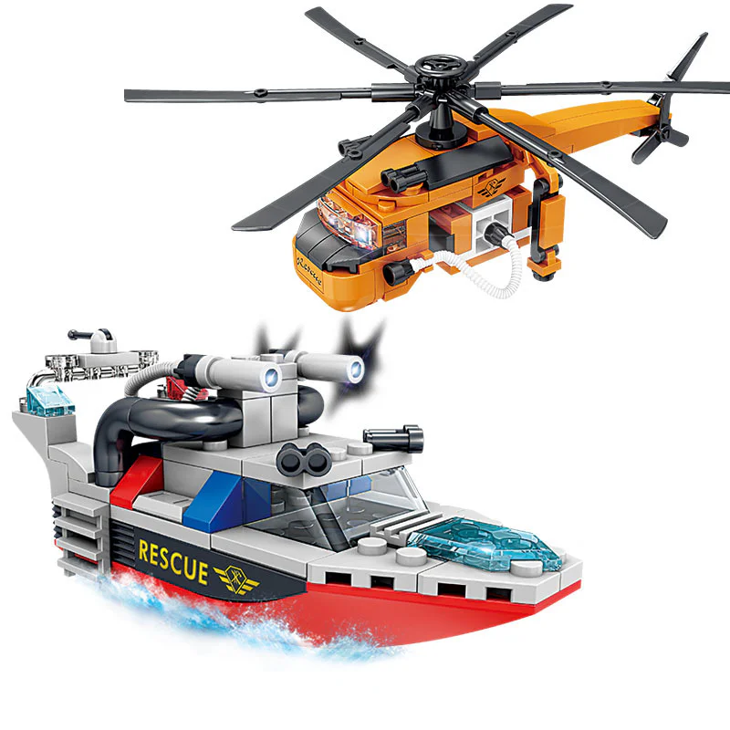 URBAN FIRE: MULTI-TERRAIN WATER CANNONS: 8 COMBINATION OF CH-54 FIREFIGHTERS, EMERGENCY RESCUE BOATS, FOREST FOAM FIRE TRUCKS, SELF-LOADING WATER TANK FIRE TRUCKS, BARRIER-FREE FOREST FIRE TRUCKS, POWERFUL WATER CANNONS, MINI-RESCUE FIRE TRUCKS, LANDING TRUCKS 开智 KAZI/高博乐 GBL KY80542 image 2
