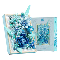 A bouquet picture frame, blue