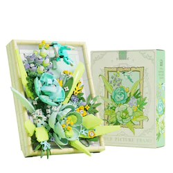 A bouquet picture frame, green