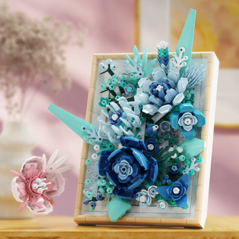 A bouquet picture frame, blue 13060 image 1