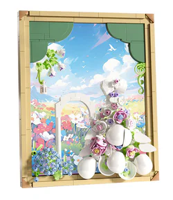 It's a dream this evening: a wedding dress, a dress frame