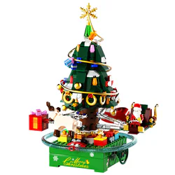 Christmas tree light spin music box