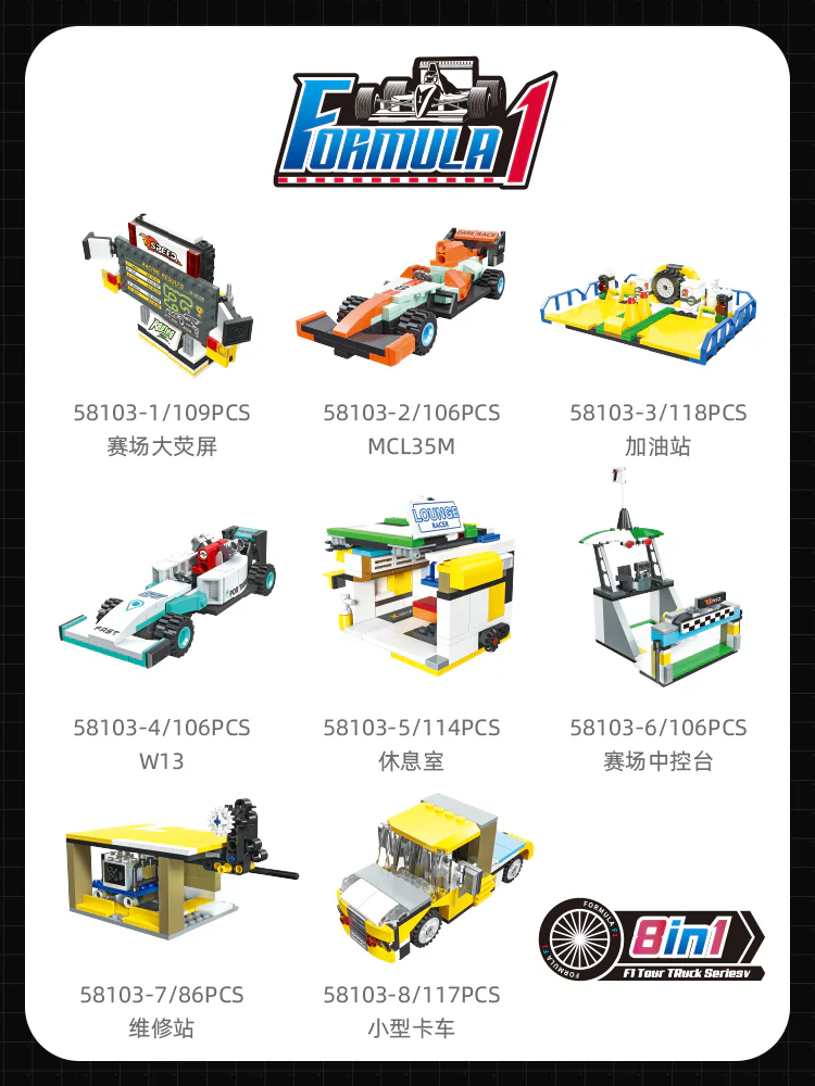 F1 ROVING TRUCK 8 COMBINATIONS 杰星 JIESTAR 58103 image 3